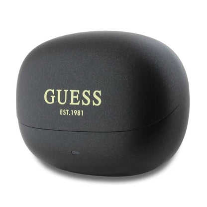 Handsfree Bluetooth Guess Capsule Printed Logo, TWS, ANC, Fekete