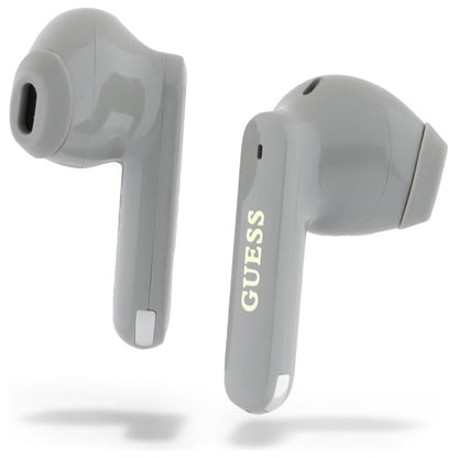 Handsfree Bluetooth Guess Elongated Metallic Printed Logo, TWS, Szürke