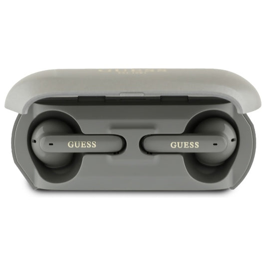 Handsfree Bluetooth Guess Elongated Metallic Printed Logo, TWS, Szürke