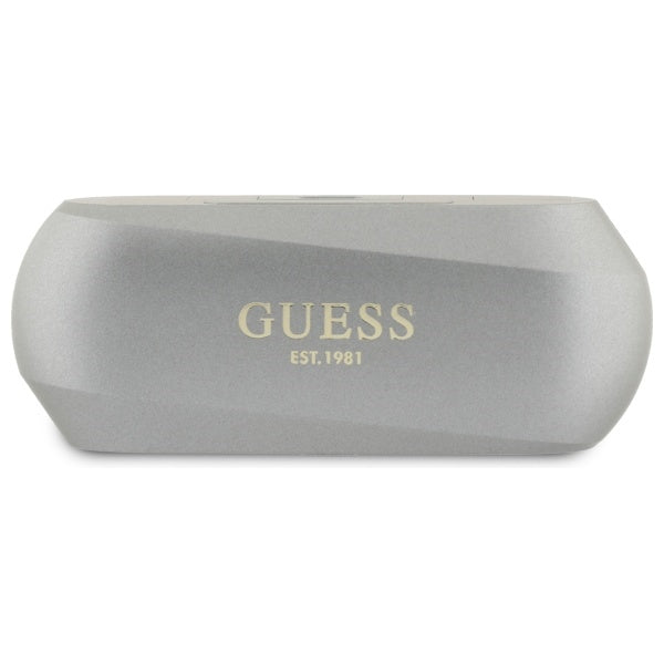 Handsfree Bluetooth Guess Elongated Metallic Printed Logo, TWS, Szürke
