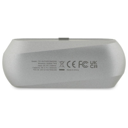 Handsfree Bluetooth Guess Elongated Metallic Printed Logo, TWS, Szürke