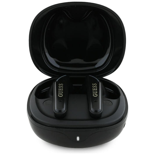 Handsfree Bluetooth Guess Flat Classic Logo Electroplated, TWS, Fekete