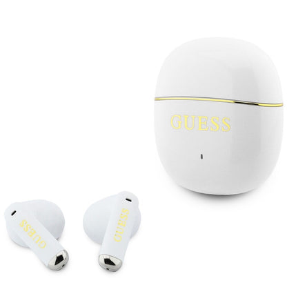 Bluetooth kihangosító Guess Glossy Gold Line Classic, TWS, Fehér