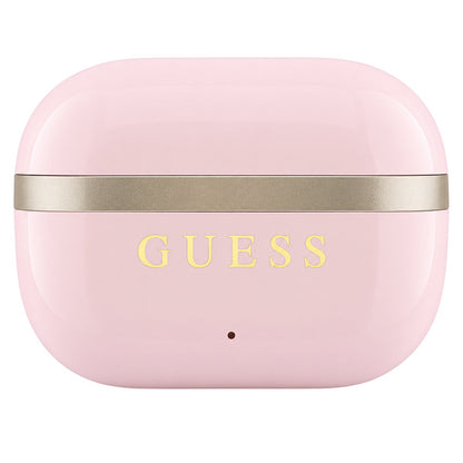 Guess Glossy Gold Line Printed Classic Logo Bluetooth kihangosító, TWS, rózsaszín