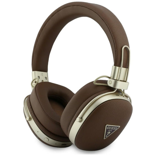 Bluetooth kihangosító Guess szemcsés háromszög logóval, A2DP, barna