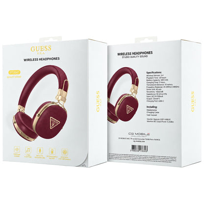 Guess Grained Triangle Logo Bluetooth kihangosító, A2DP, bordó