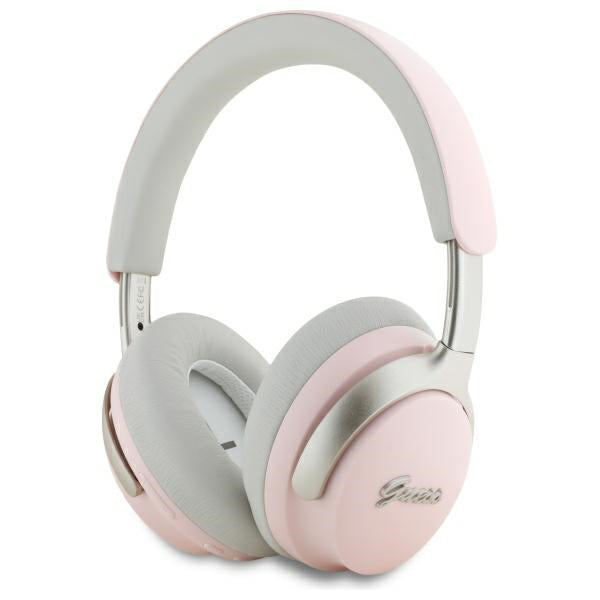 Handsfree Bluetooth Guess Metal Script Logo, A2DP, ANC, Rózsaszín