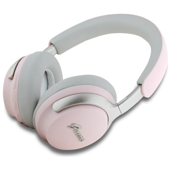 Handsfree Bluetooth Guess Metal Script Logo, A2DP, ANC, Rózsaszín