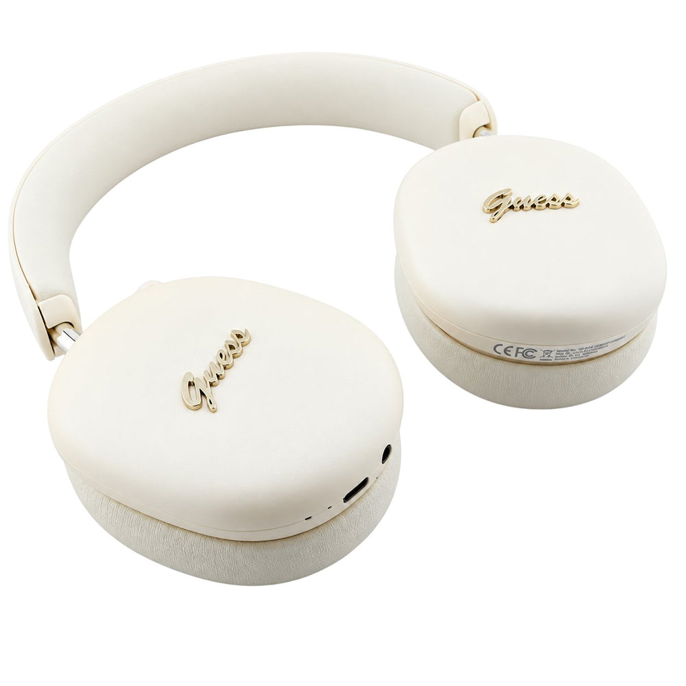 Guess Metal Script Logo Bluetooth kihangosító, A2DP, bézs