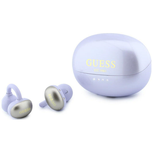 Bluetooth kihangosító Guess fémes kivitelű elektrolit bevonatos alkatrészekkel, klasszikus, TWS, lila