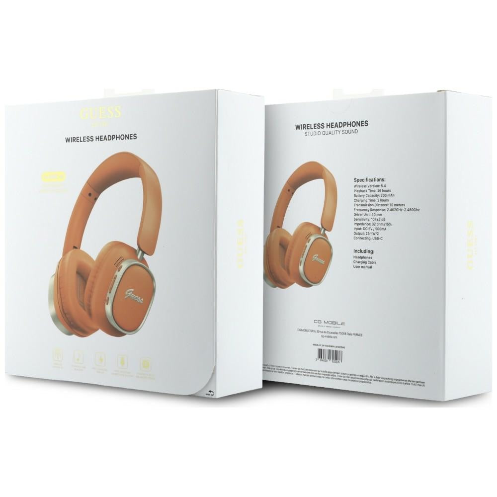Vezeték nélküli Bluetooth Guess Rectangle Metal Script, A2DP, Narancssárga
