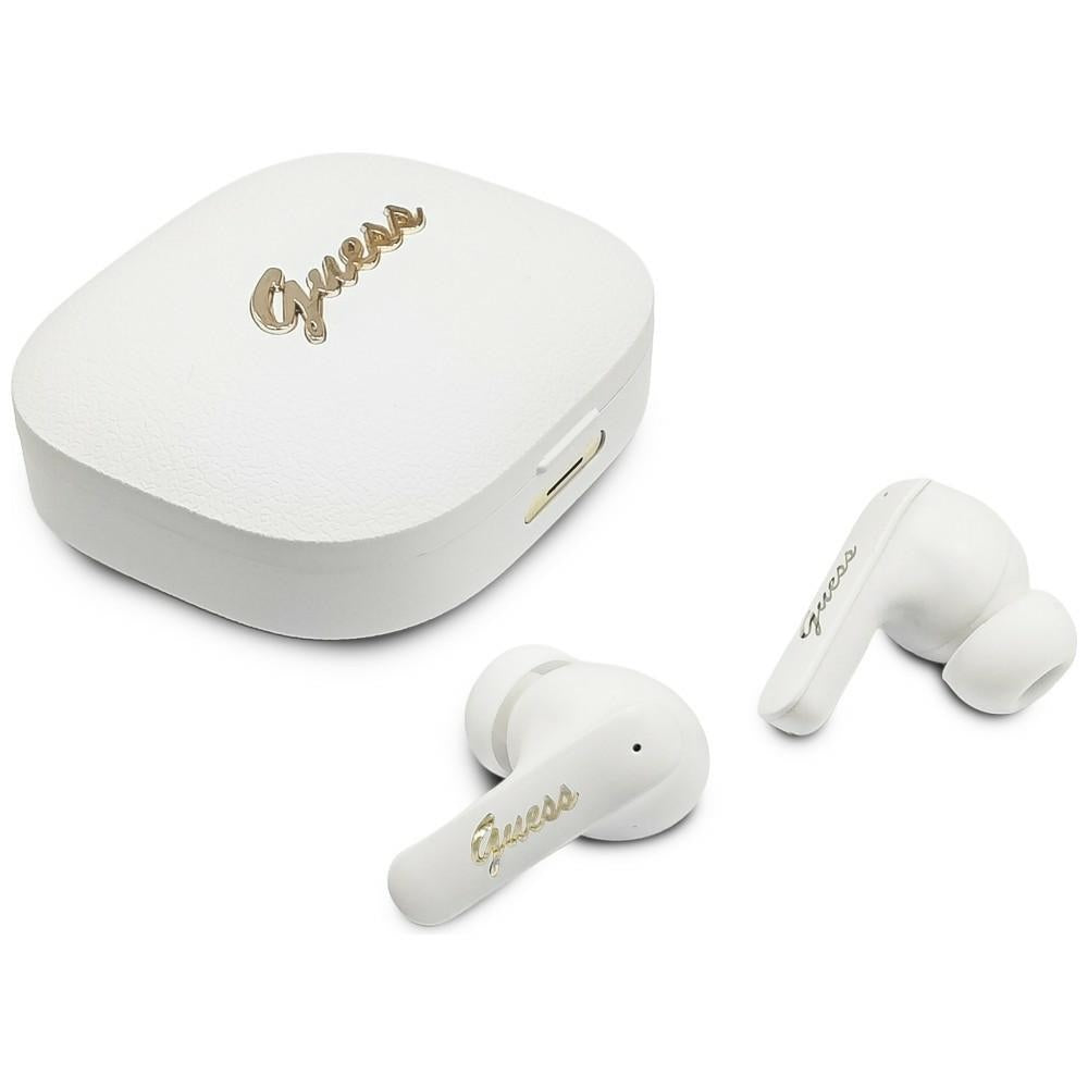 Handsfree Bluetooth Guess Script Metal Logo, TWS, Fehér