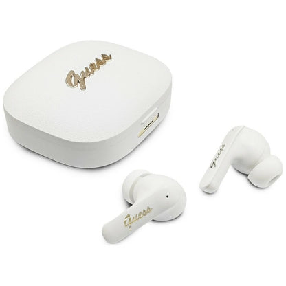 Handsfree Bluetooth Guess Script Metal Logo, TWS, Fehér