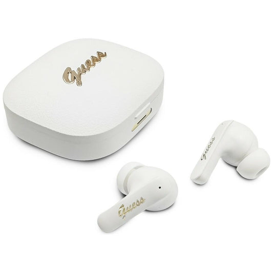 Handsfree Bluetooth Guess Script Metal Logo, TWS, Fehér