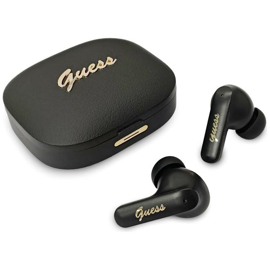Handsfree Bluetooth Guess Script Metal Logo, TWS, Fekete