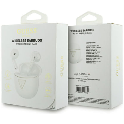 Handsfree Bluetooth Guess Script Print, TWS, Fehér