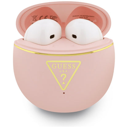 Handsfree Bluetooth Guess Script Print, TWS, Rózsaszín