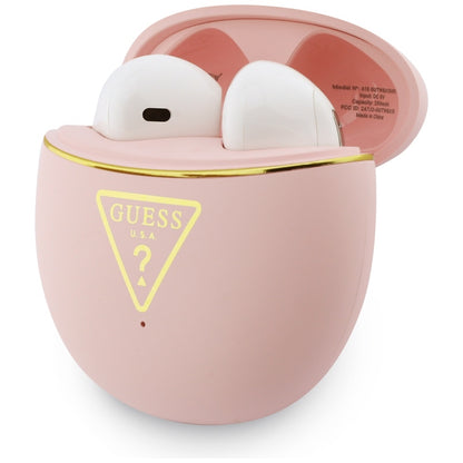 Handsfree Bluetooth Guess Script Print, TWS, Rózsaszín