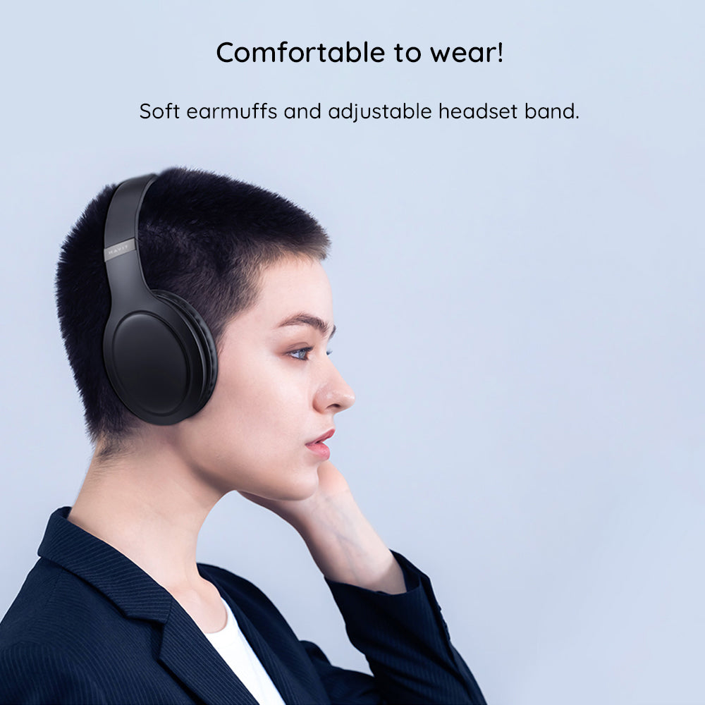 Handsfree Bluetooth HAVIT H633BT, Multipoint, A2DP, Fekete