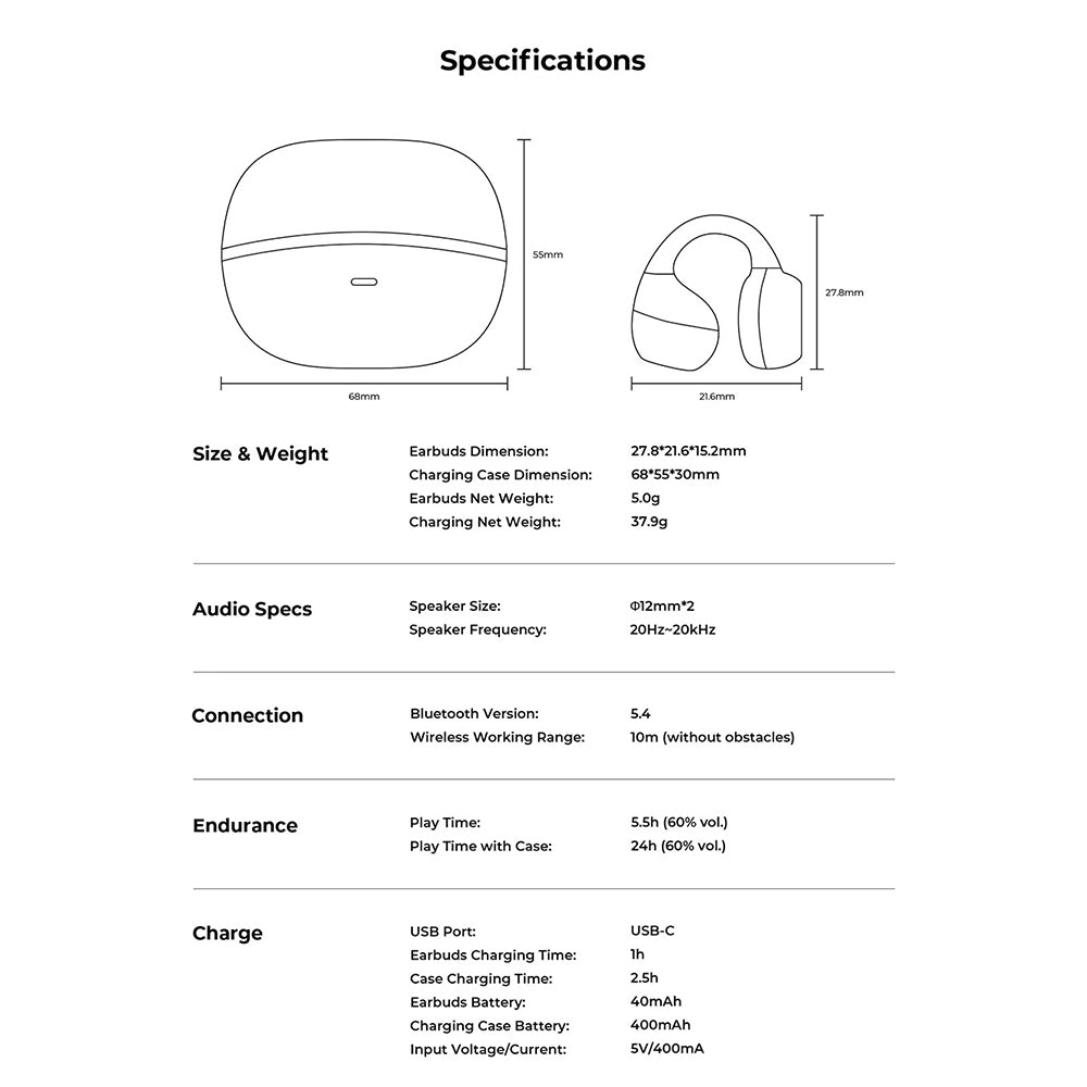 HAVIT OWS916 Bluetooth Handsfree, TWS, Grey