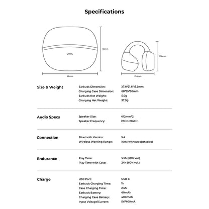 Handsfree Bluetooth HAVIT OWS916, TWS, Szürke