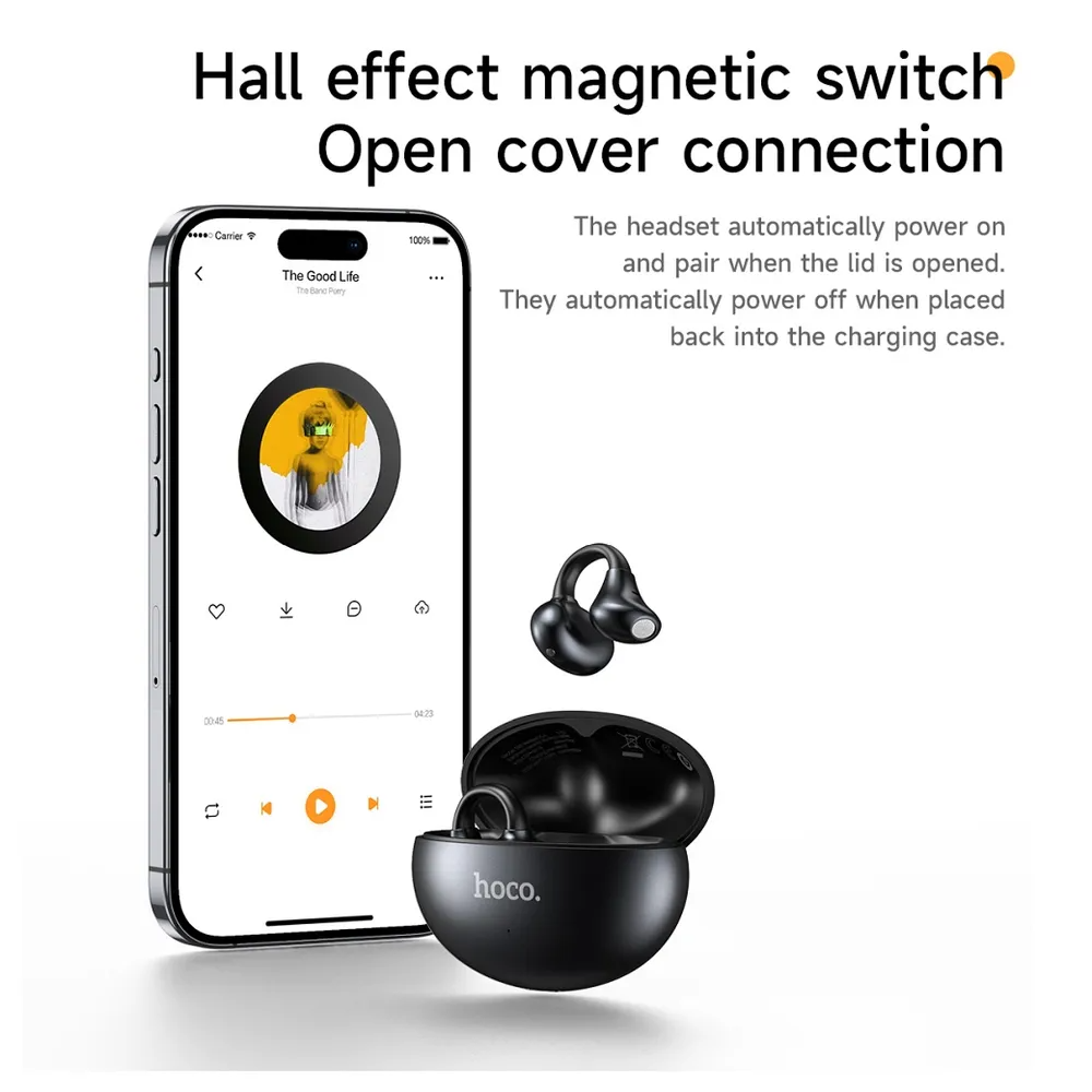 Handsfree Bluetooth HOCO EA8, TWS, Fekete