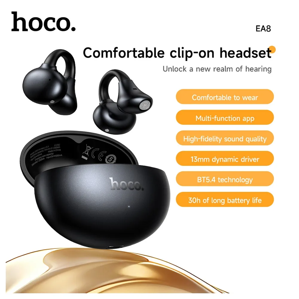 Handsfree Bluetooth HOCO EA8, TWS, Fekete