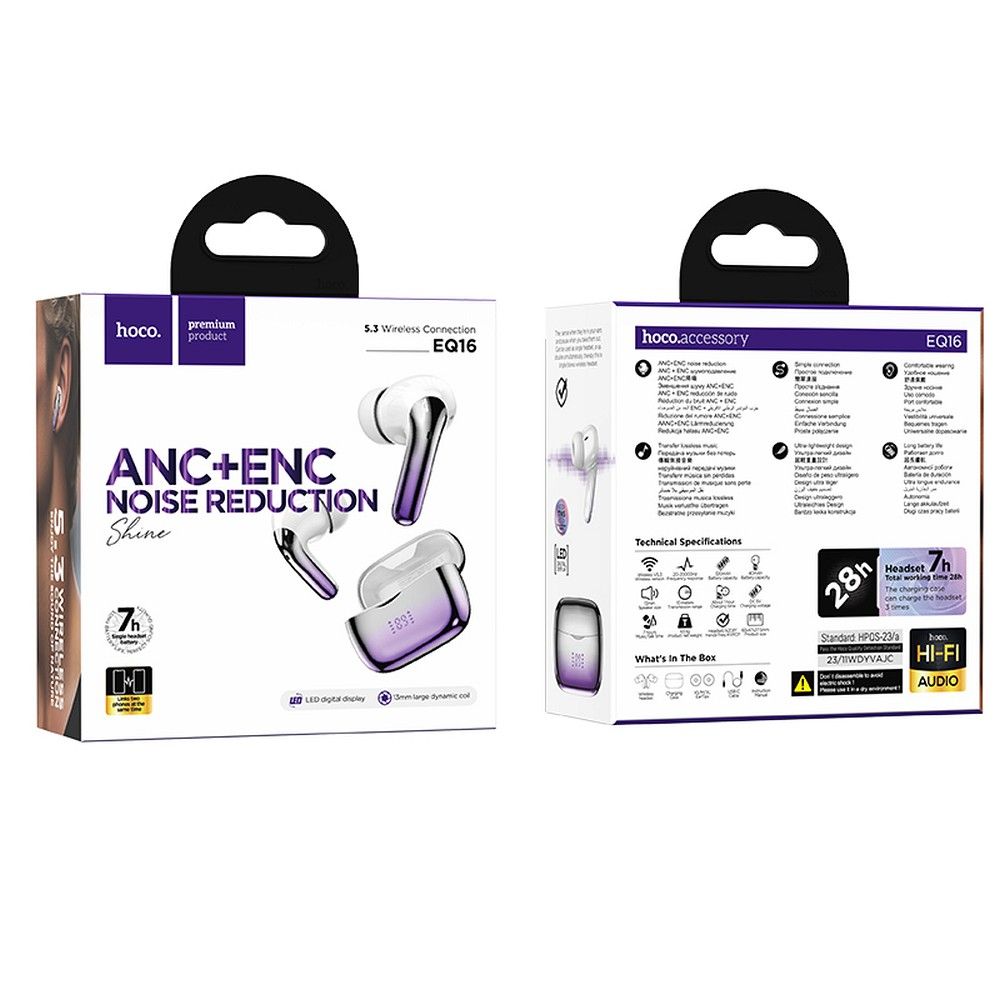 Bluetooth kihangosító Bluetooth HOCO EQ16, TWS, ANC, Mov 
