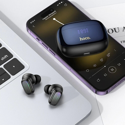 Handsfree Bluetooth HOCO EQ20, TWS, ANC, MultiPoint, Fekete