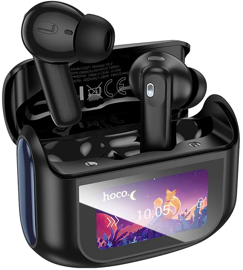Handsfree Bluetooth HOCO EQ21, TWS, ANC, Fekete