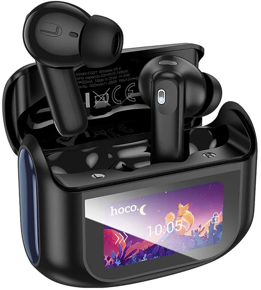 Handsfree Bluetooth HOCO EQ21, TWS, ANC, Fekete