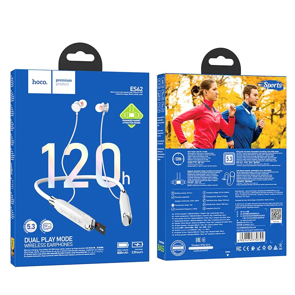 Handsfree Bluetooth HOCO ES62, A2DP, Szürke