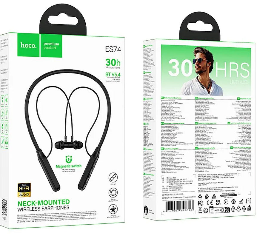 Handsfree Bluetooth HOCO ES74, A2DP, Fekete