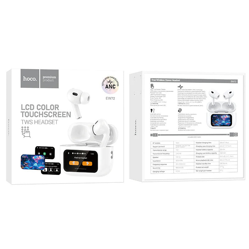 Bluetooth kihangosító HOCO EW72, TWS, ANC, Fehér