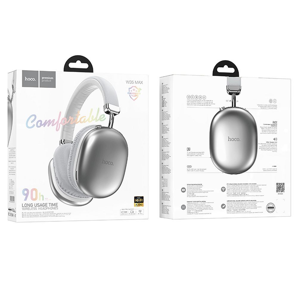 HOCO W35 Max Bluetooth kihangosító, A2DP, ezüst 