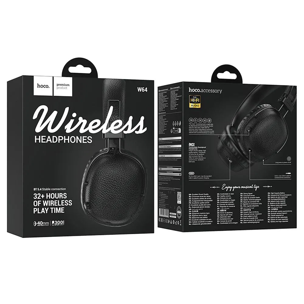 Handsfree Bluetooth HOCO W64, A2DP, Fekete