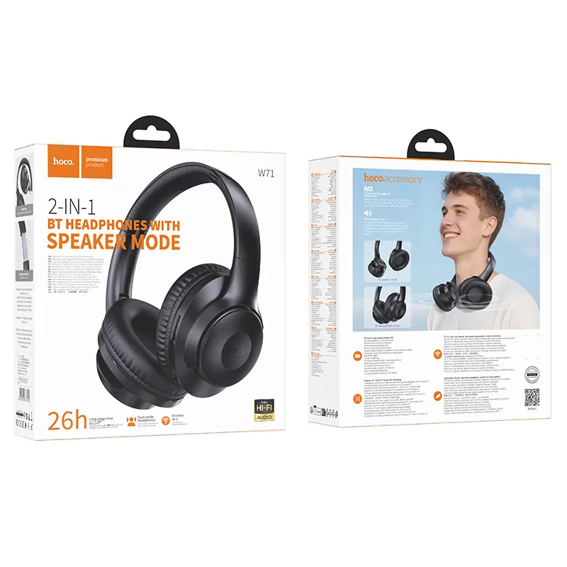 Handsfree Bluetooth HOCO W71, A2DP, Fekete