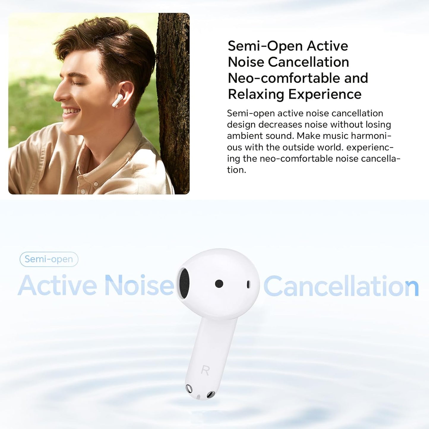 Handsfree Bluetooth Honor Choice X7e, TWS, ANC, Fehér 5504ABHF
