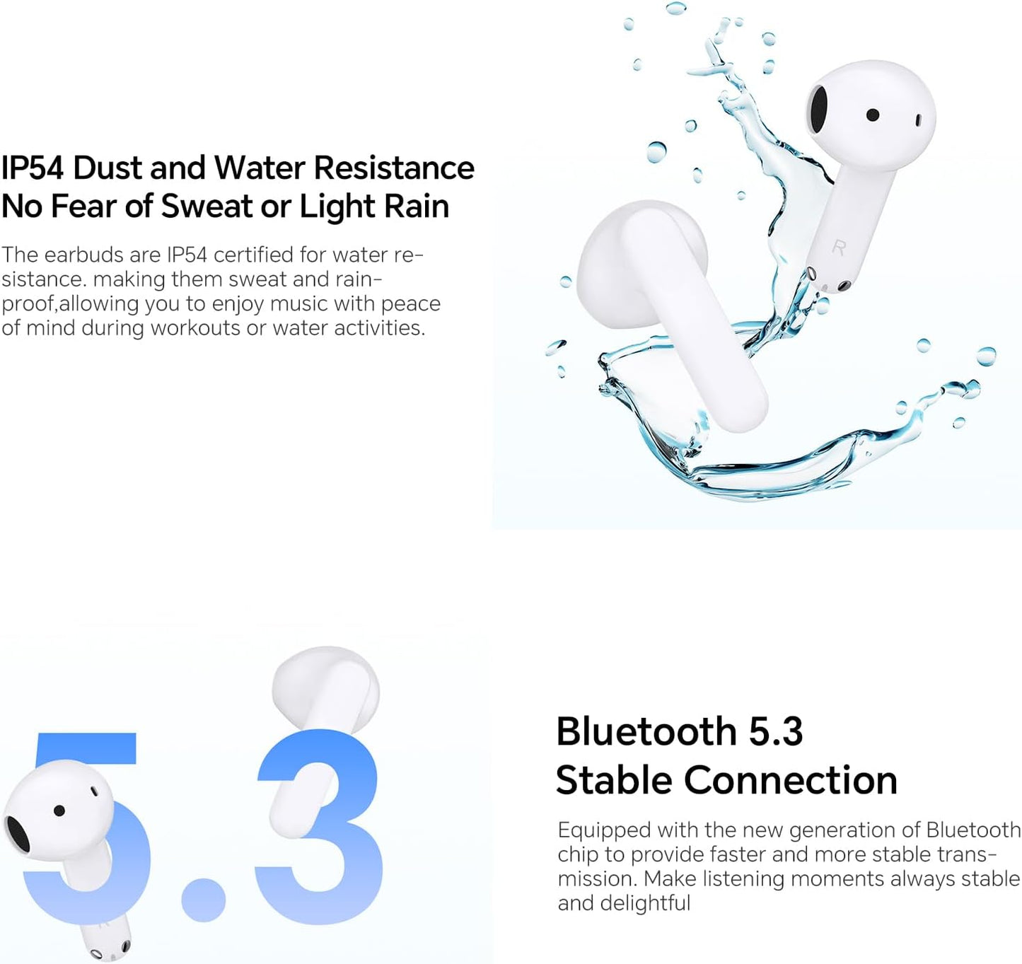 Handsfree Bluetooth Honor Choice X7e, TWS, ANC, Fehér 5504ABHF