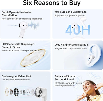 Handsfree Bluetooth Honor Choice X7e, TWS, ANC, Fehér 5504ABHF
