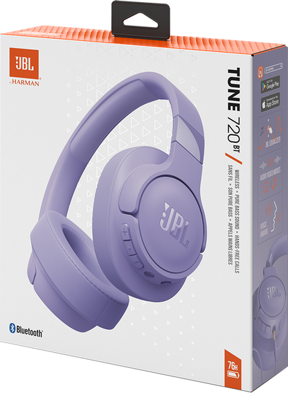 Handsfree Bluetooth JBL Tune 720BT, MultiPoint, A2DP, Lila JBLT720BTPUR