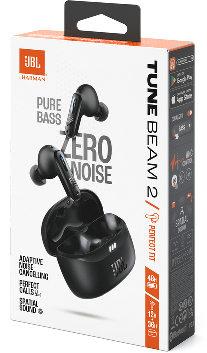 Handsfree Bluetooth JBL Tune Beam 2, TWS, ANC, MultiPoint, Fekete JBLTBEAM2BLK