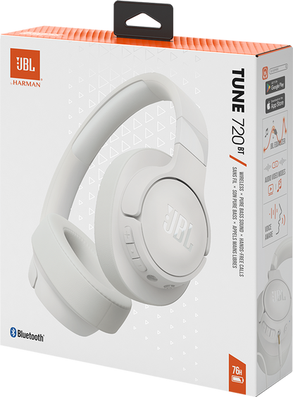 Bluetooth kihangosító JBL Tune 720BT, MultiPoint, A2DP, Fehér, Újracsomagolt JBLT720BTWHT