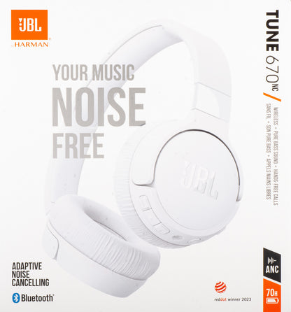 Handsfree Bluetooth JBL Tune 670NC, MultiPoint, A2DP, ANC, Fehér JBLT670NCWHTAP