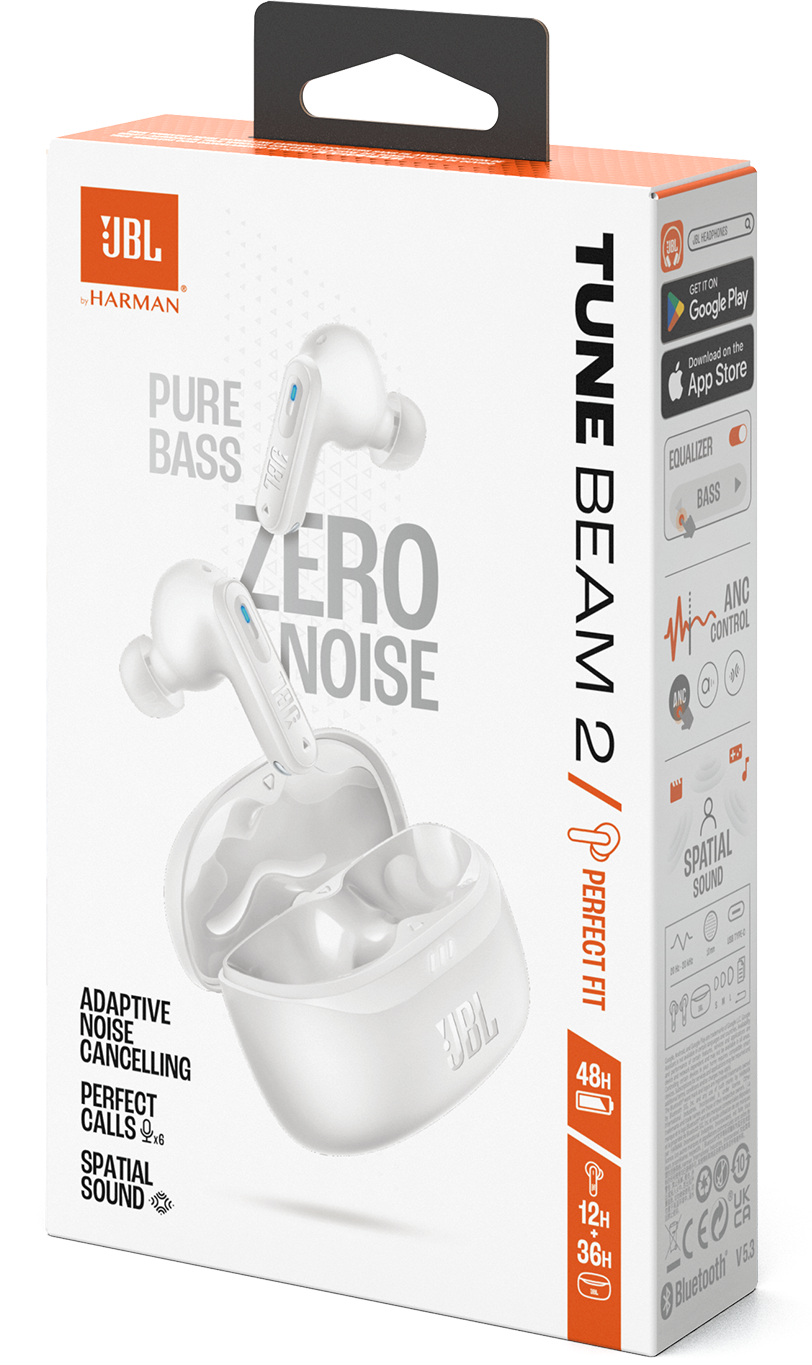 Handsfree Bluetooth JBL Tune Beam 2, TWS, ANC, MultiPoint, Fehér JBLTBEAM2WHT