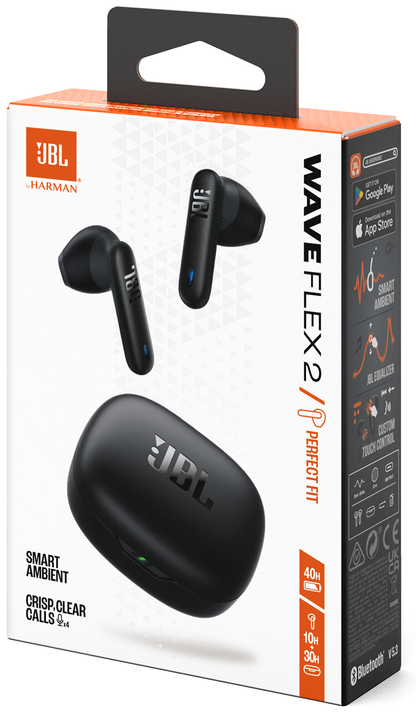 Handsfree Bluetooth JBL Wave Flex 2, TWS, ANC, MultiPoint, Fekete JBLWFLEX2BLK