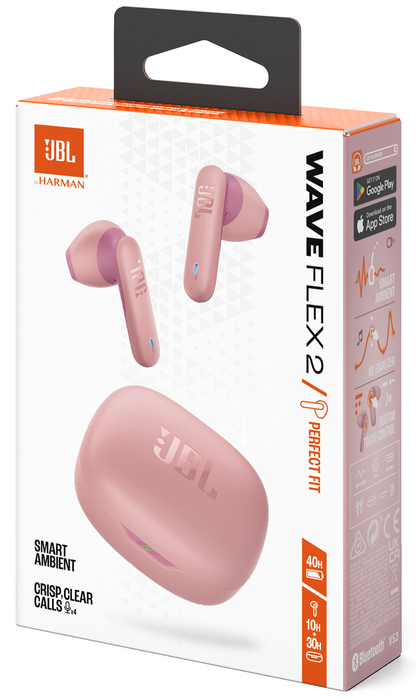 Handsfree Bluetooth JBL Wave Flex 2, TWS, ANC, MultiPoint, Rózsaszín JBLWFLEX2PIK