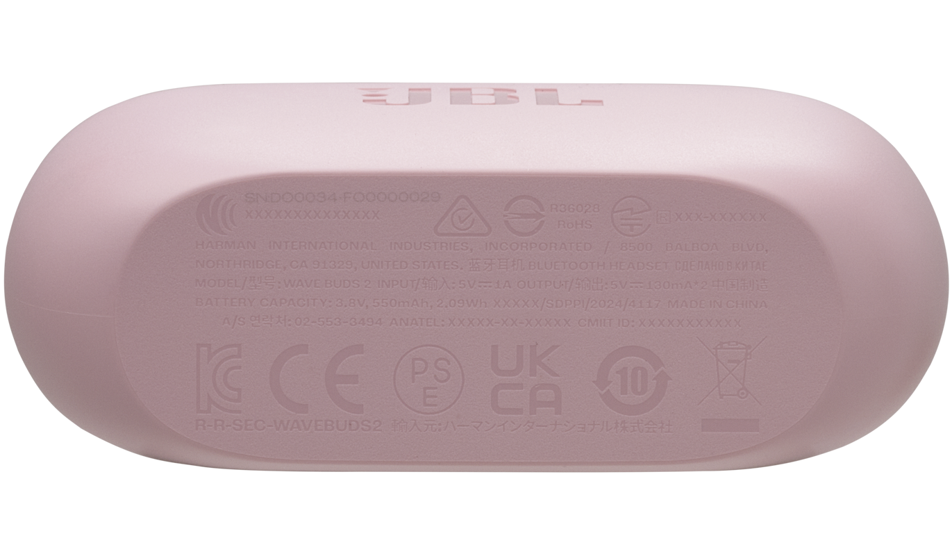 Bluetooth Handsfree JBL Wave Buds 2, TWS, ANC, MultiPoint, Rózsaszín JBLWBUDS2PIK