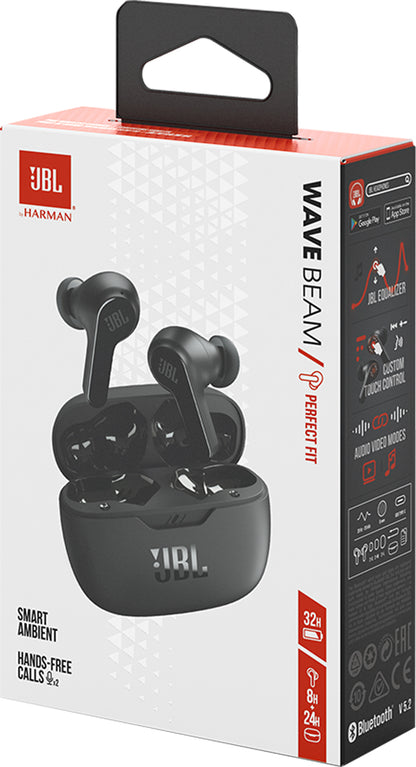 Kihangosító Bluetooth JBL Wave Beam, TWS, fekete JBLWBEAMBLK