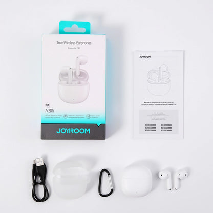 Bluetooth kihangosító Joyroom Funpods JR-FB1 Új verzió, TWS, Fehér